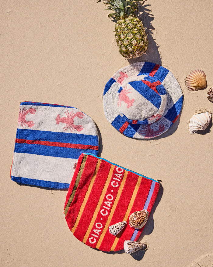Ciao Stripe Terry Beach Carry All Pouch