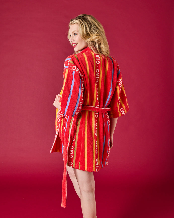 Ciao Stripe Terry Mini Bath Robe