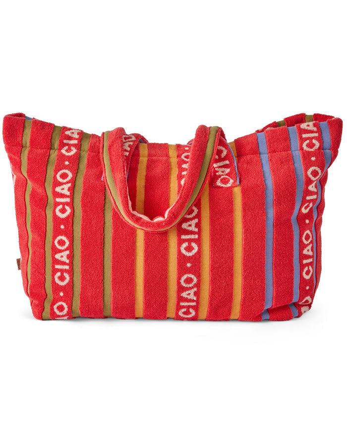 Ciao Stripe Terry Oversized Beach Bag
