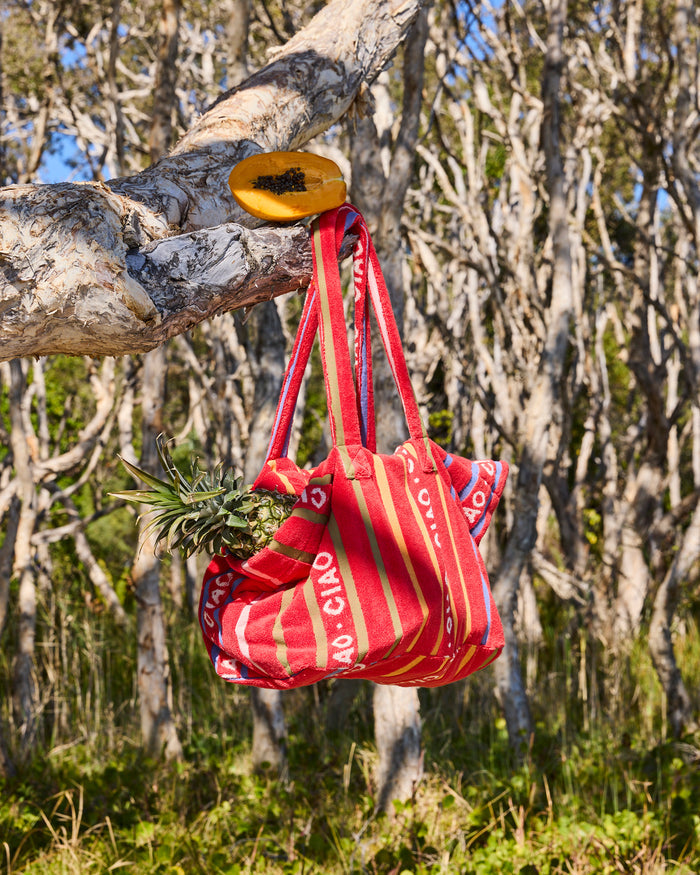 Ciao Stripe Terry Oversized Beach Bag