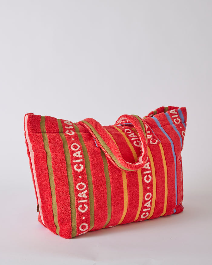 Ciao Stripe Terry Oversized Beach Bag