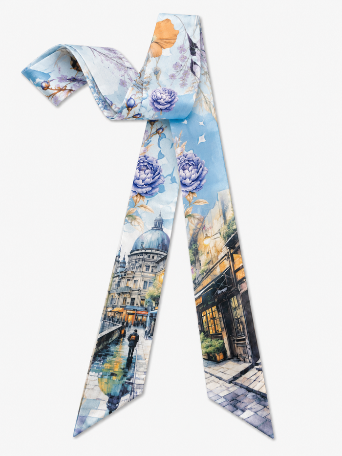 City Blossom Twilly Silk Scarf