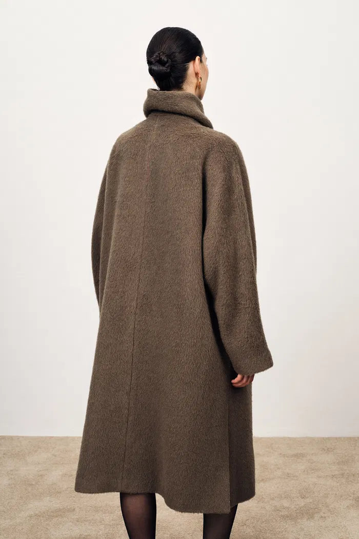 Classic Wrap Coat in Alpaca Wool Blend