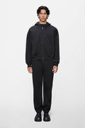 RAINS Classic Zip Hoodie Splash 3D Black Long Sleeve