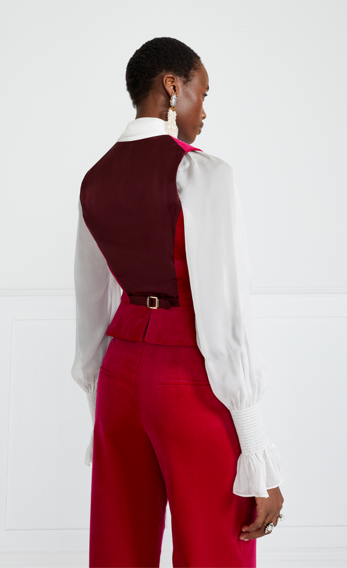 Clove Velvet Waistcoat - Hot Pink