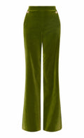 Clove Velvet Waisted Trousers - Chartreuse