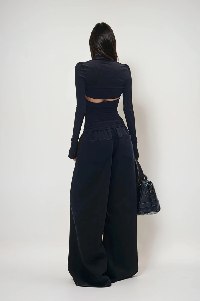 Colombina Two Piece Knit Top In Black