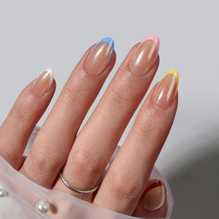Colorful French Tip Press-On Nails