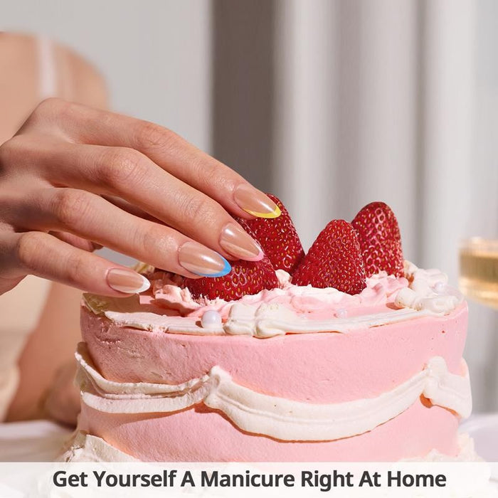 Colorful French Tip Press-On Nails