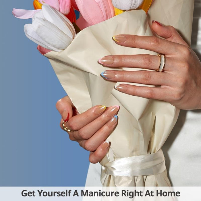 Colorful French Tip Press-On Nails