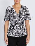 Como Black Ivory Paisley Print Jersey Top