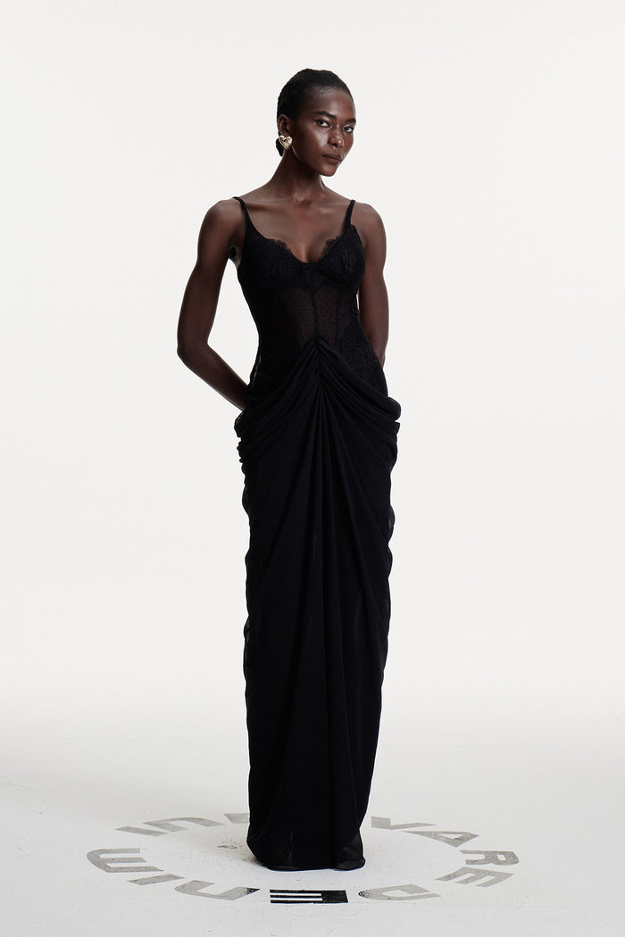 Constance Lace Ruch Maxi Dress