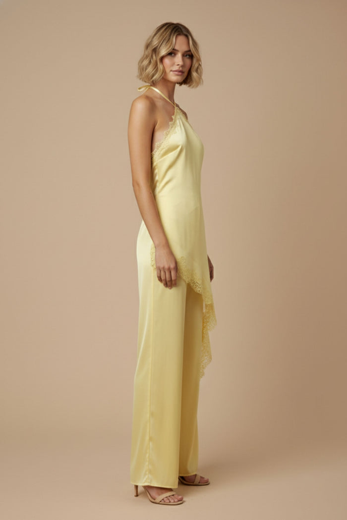 Cora Satin Lace Jumpsuit