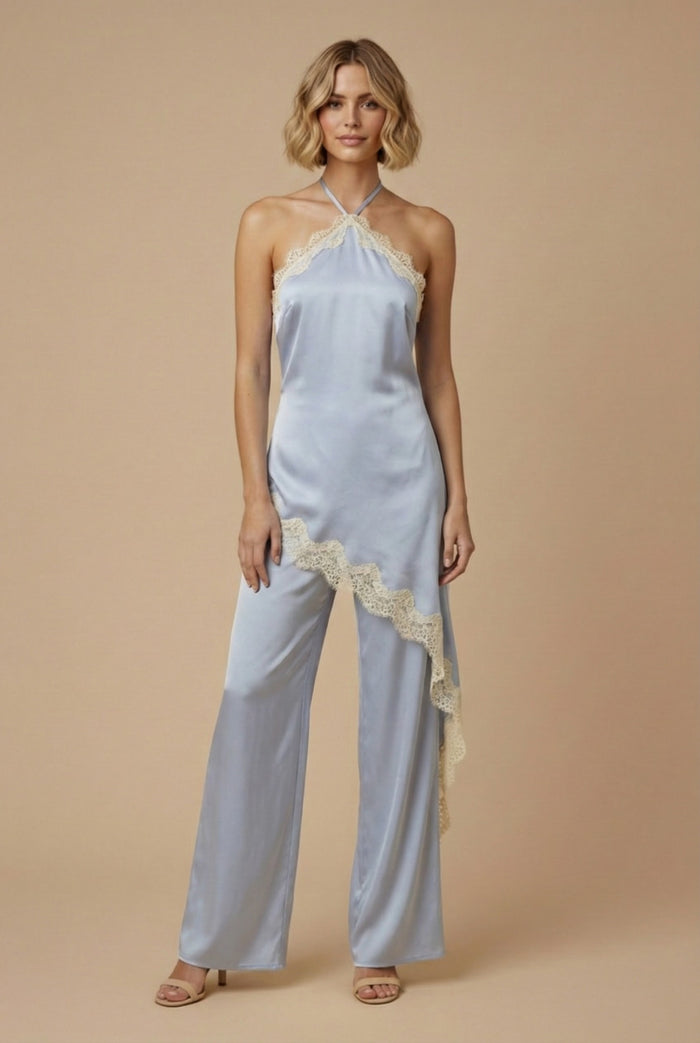 Cora Satin Lace Jumpsuit