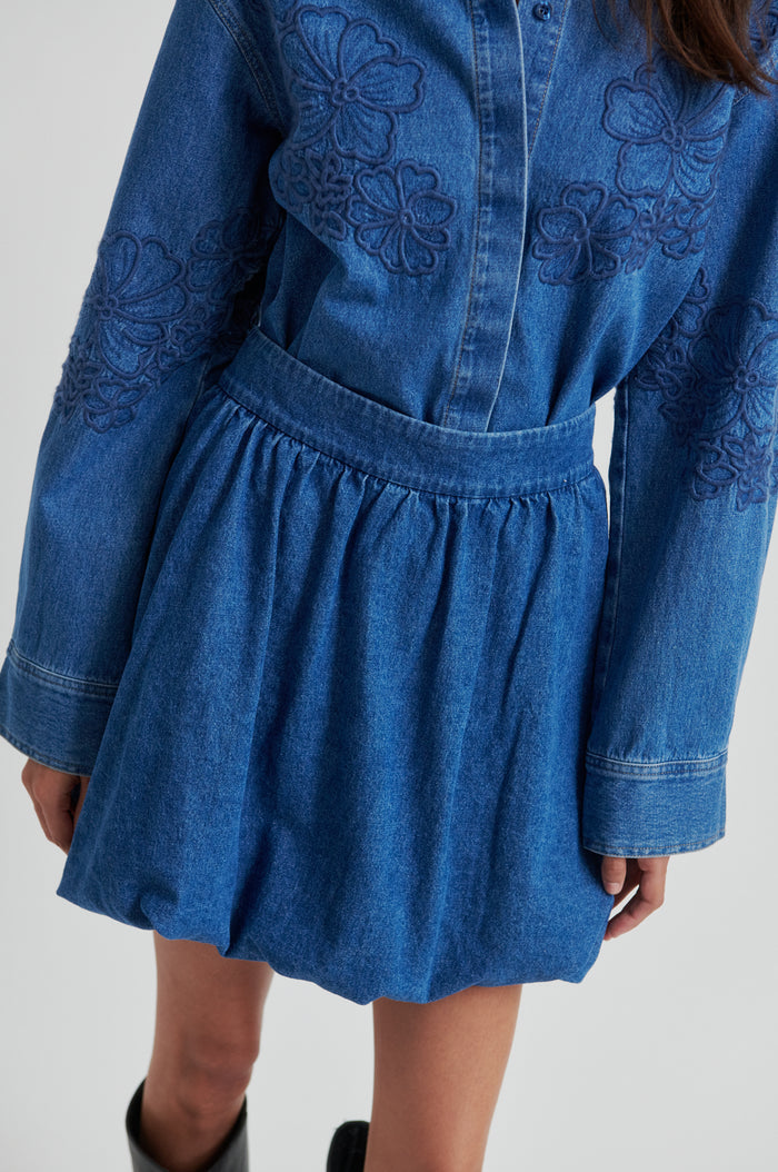 Cornelia Denim Mini Balloon Skirt