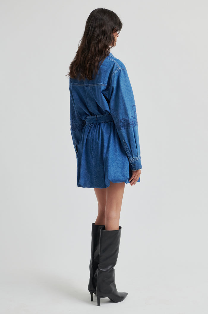 Cornelia Denim Mini Balloon Skirt