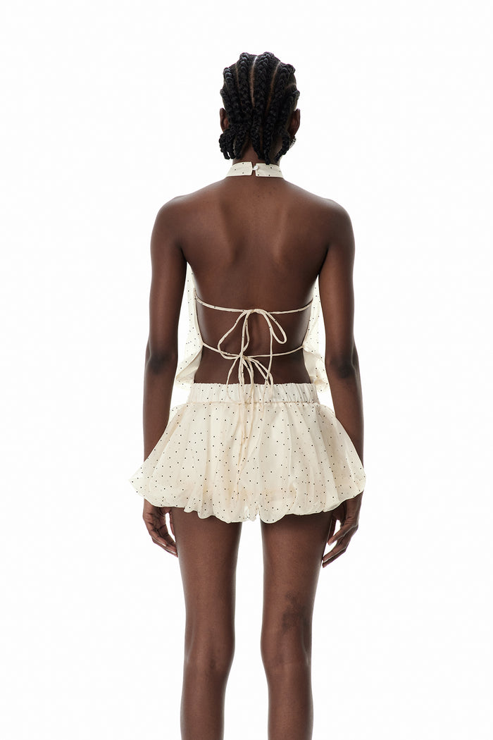 Creon Dot Backless Mini Dress