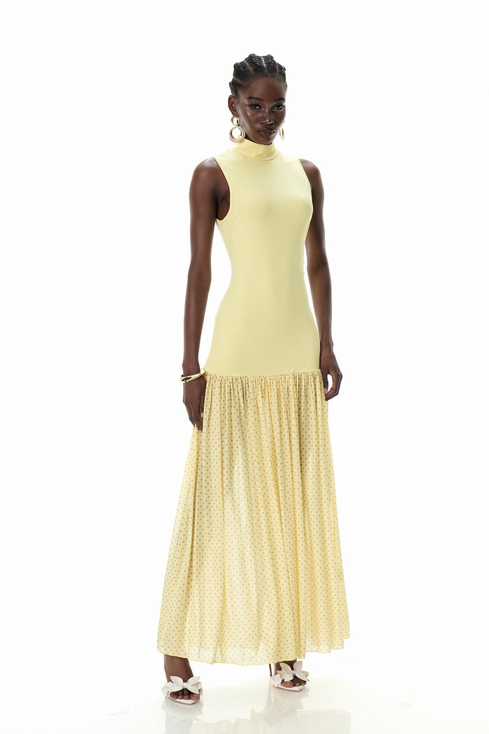 Cressida Sleeveless Dot Maxi Dress