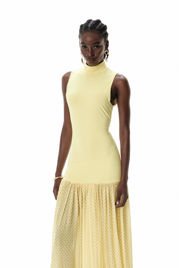Cressida Sleeveless Dot Maxi Dress