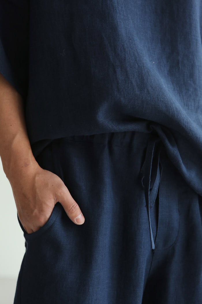 Cropped Wide-Leg Linen Pants WILLOW - IN STOCK