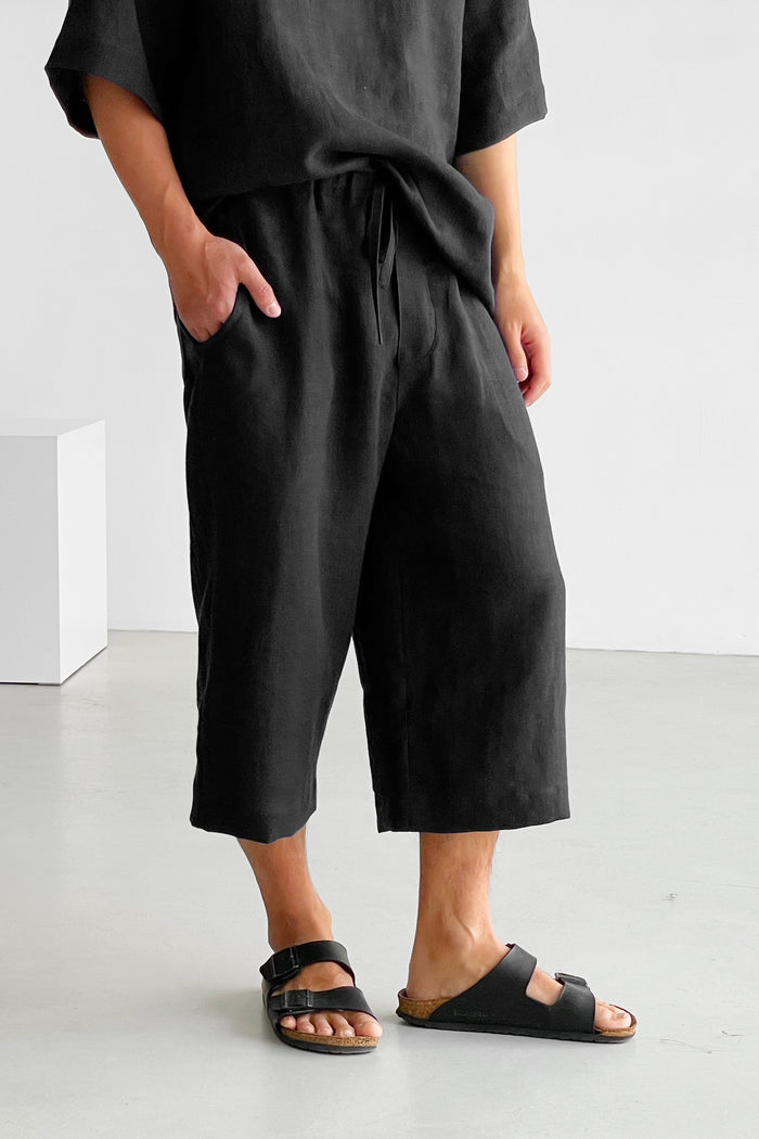 Cropped Wide-Leg Linen Pants WILLOW - IN STOCK