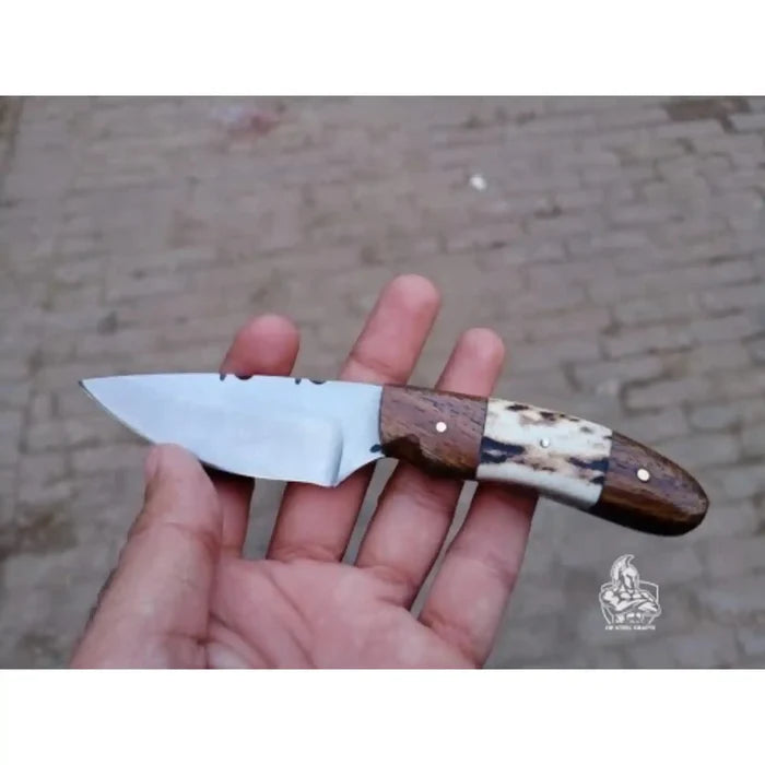 Custom Skinner Knife Deer Antler Rosewood Handle