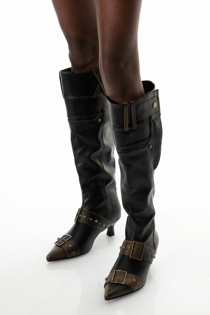 Dabid Embellished Leather Boots