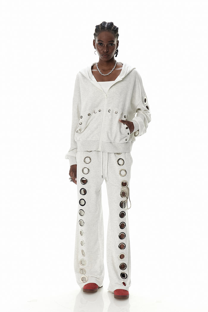 Daniyal Eyelet Hooded Jacket