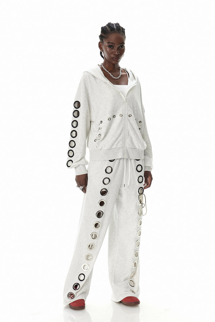 Daniyal Eyelet Hooded Jacket