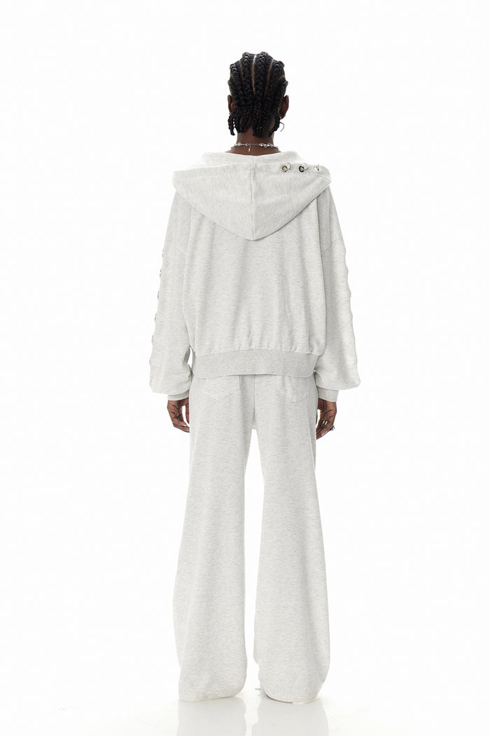 Daniyal Eyelet Straight Pants In White