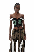 Dara Lace Up Print Top