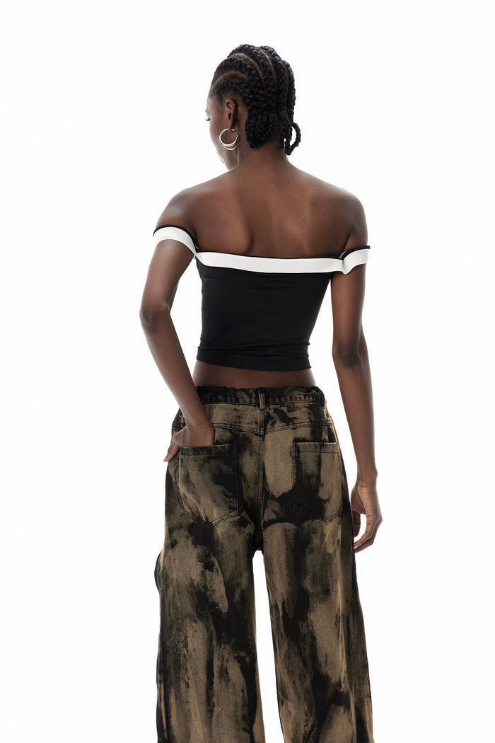 Dara Lace Up Print Top