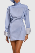 Darja Long Sleeve Stripe Mini Dress
