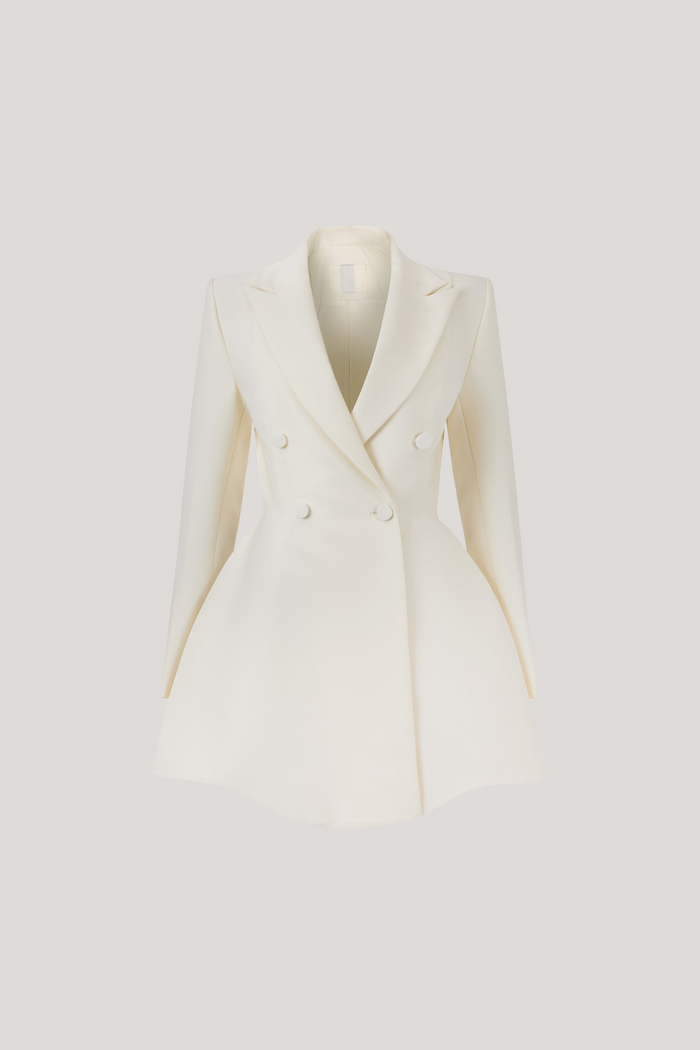 Dawood Lapel Long Sleeve Mini Blazer Dress