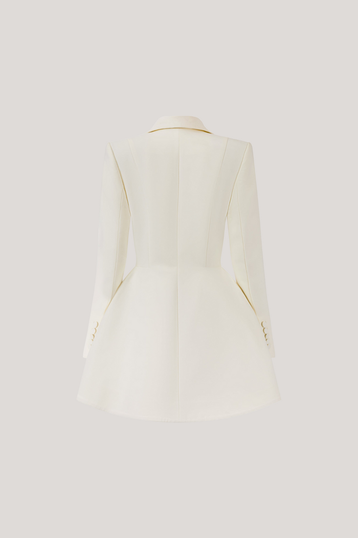 Dawood Lapel Long Sleeve Mini Blazer Dress