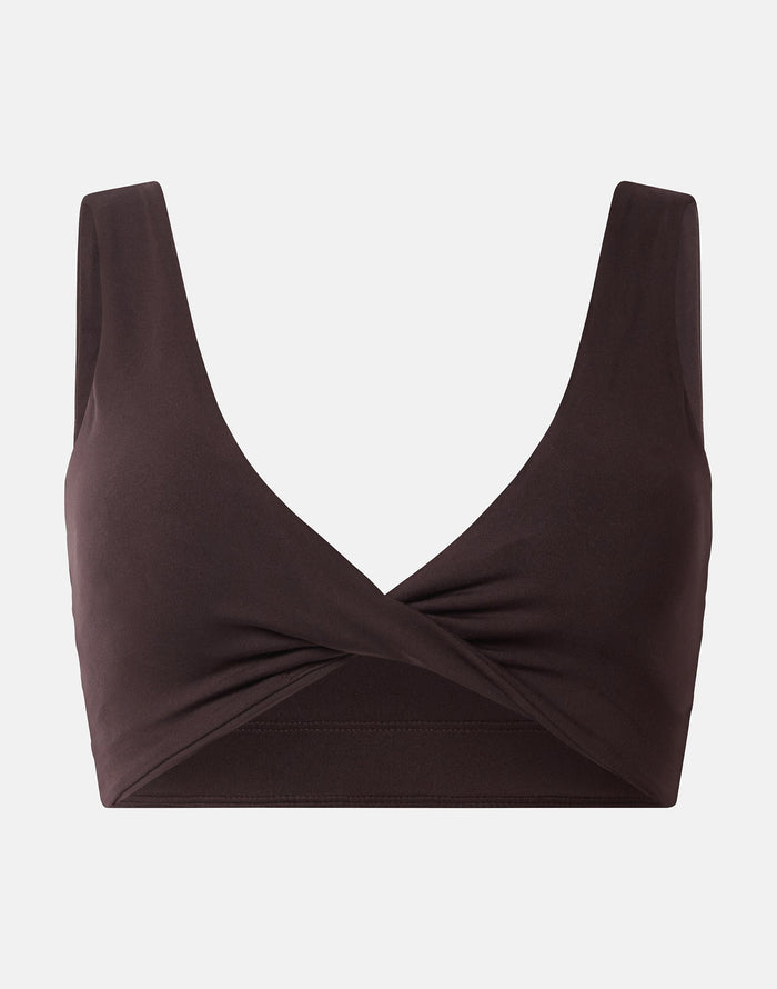 Day Kind Twist Bra in Mocha Bean