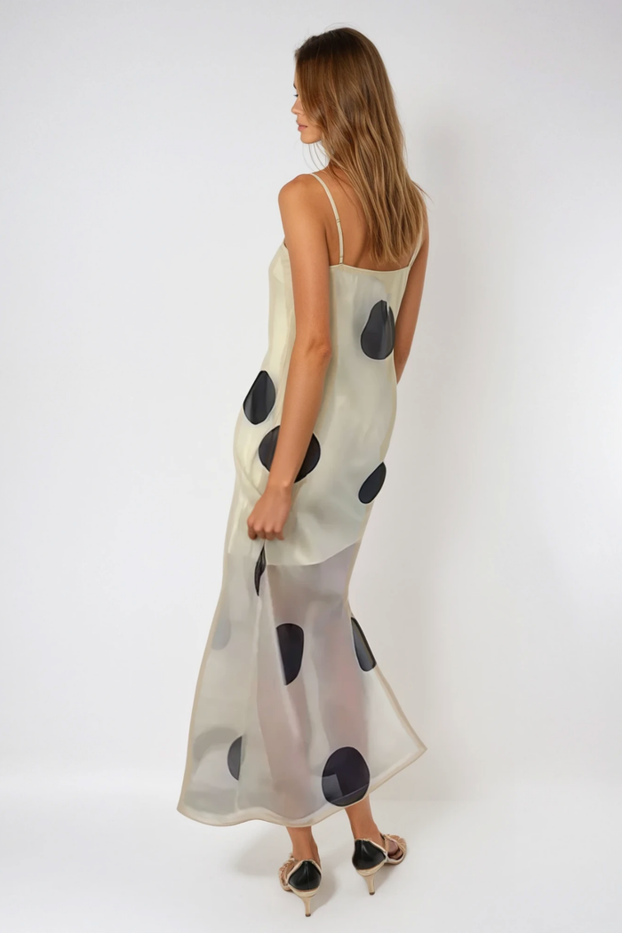 Debbi Spaghetti Dot Maxi Dress