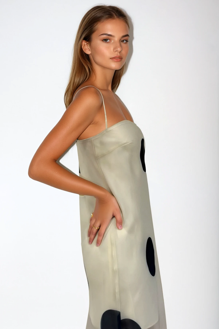 Debbi Spaghetti Dot Maxi Dress
