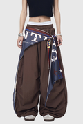 Defne Ruch Print Barrel Pants In Brown
