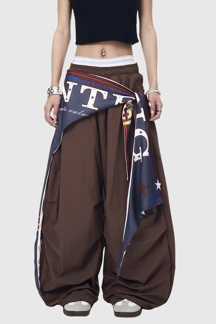 Defne Ruch Print Barrel Pants In Brown