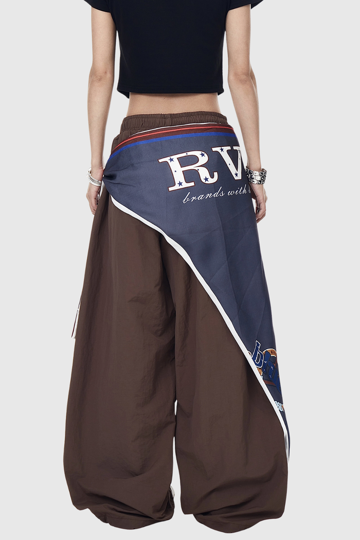 Defne Ruch Print Barrel Pants In Brown