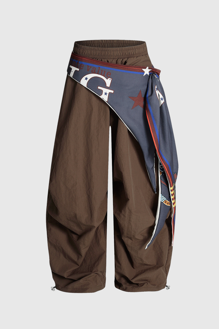 Defne Ruch Print Barrel Pants In Brown