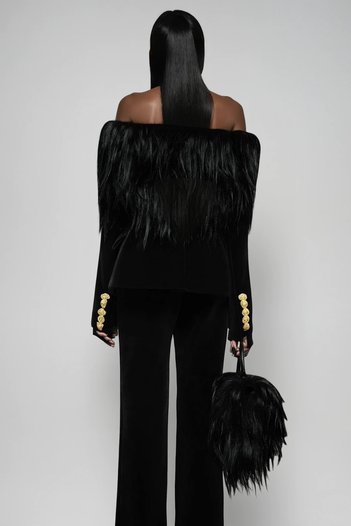 Dejan Off Shoulder Fringe Top