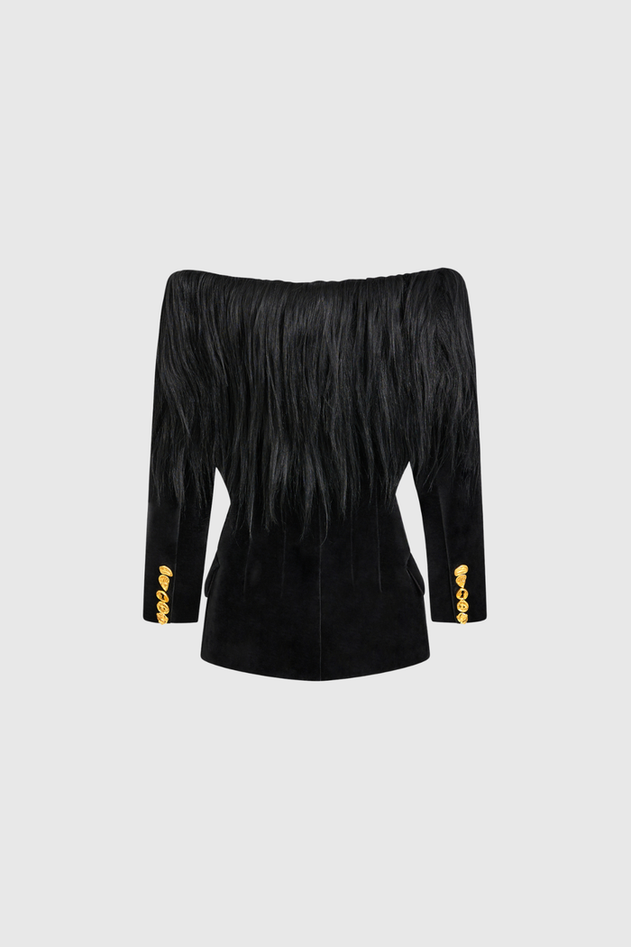 Dejan Off Shoulder Fringe Top