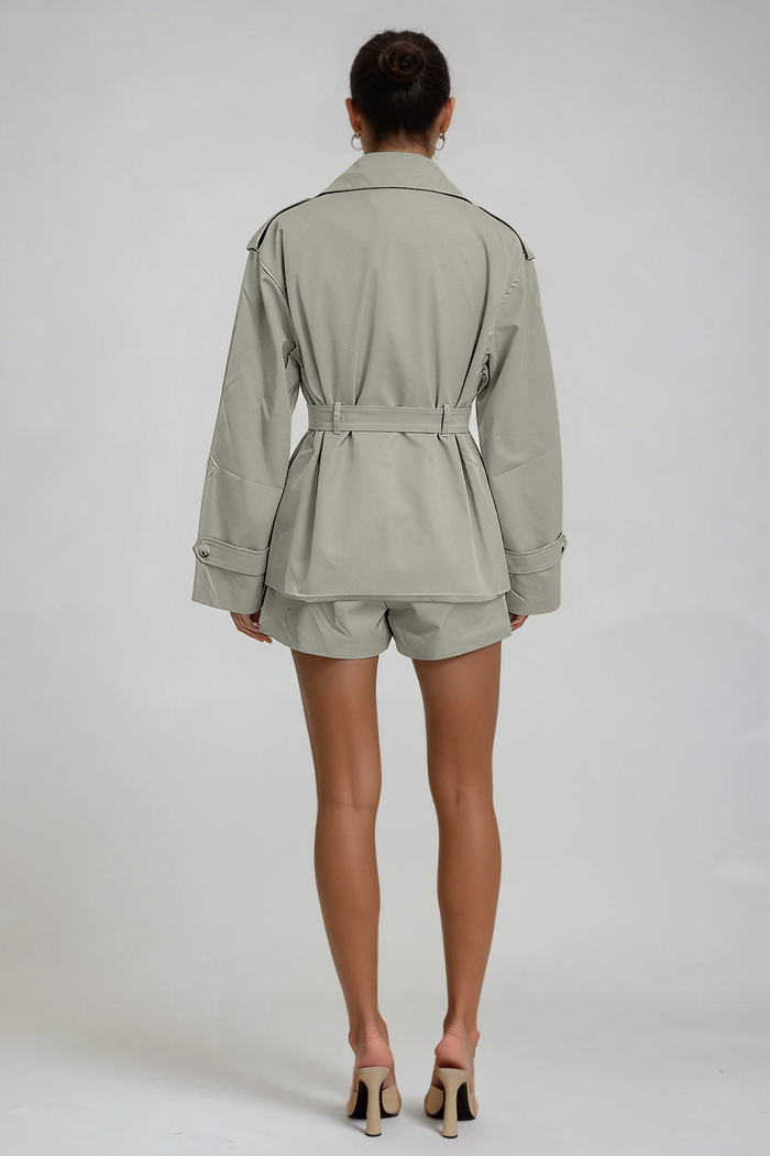 Dejana Trench Coat Pants Set