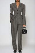 Delaney Lapel Blazer In Dark Grey