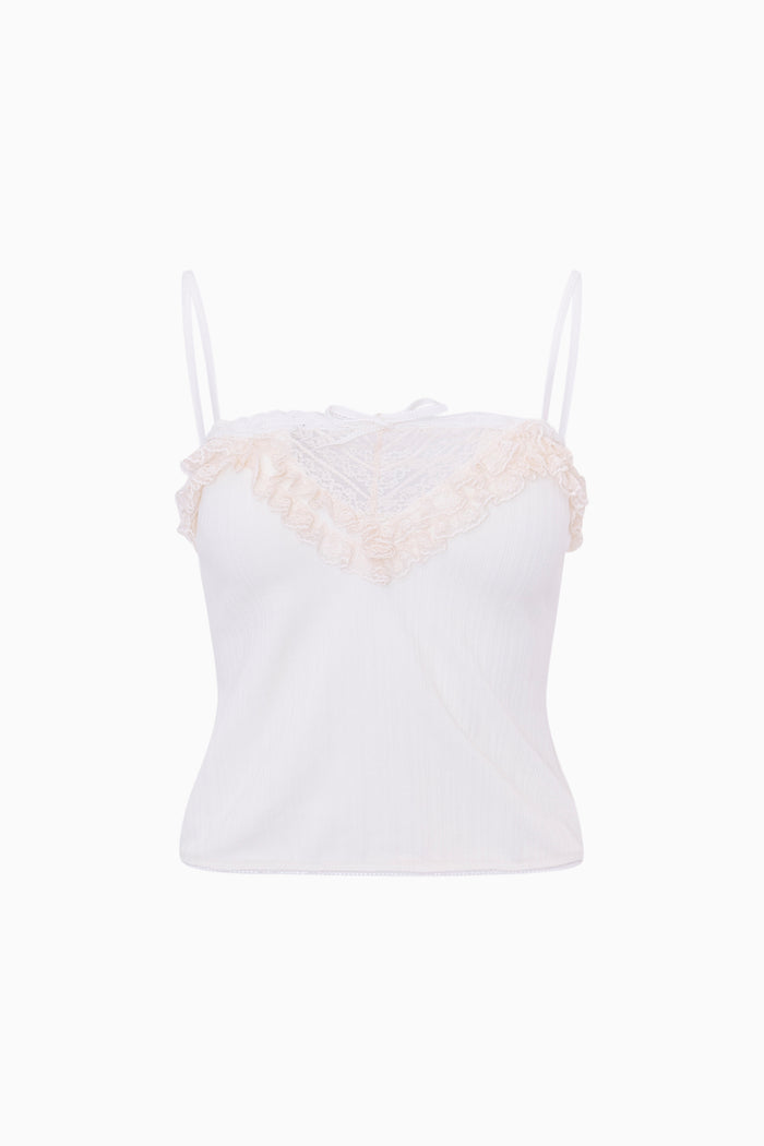 Delphian Ruffle-Detailed Cropped Cami