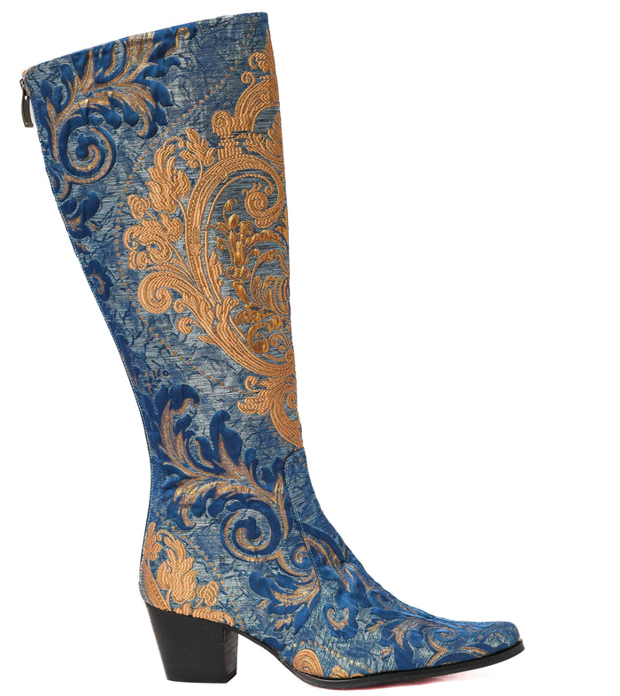 Denim and Gold Knee High