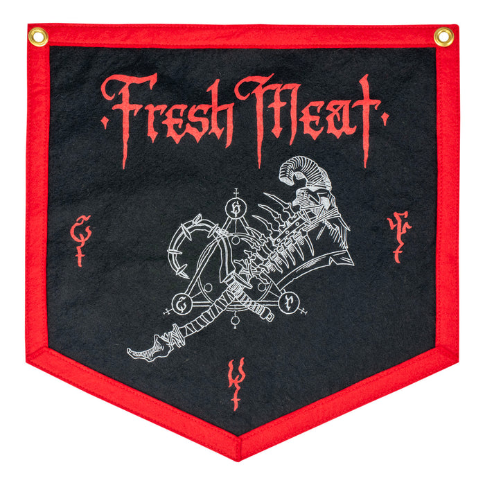 Diablo Butcher Fresh Meat Camp Flag - Front View