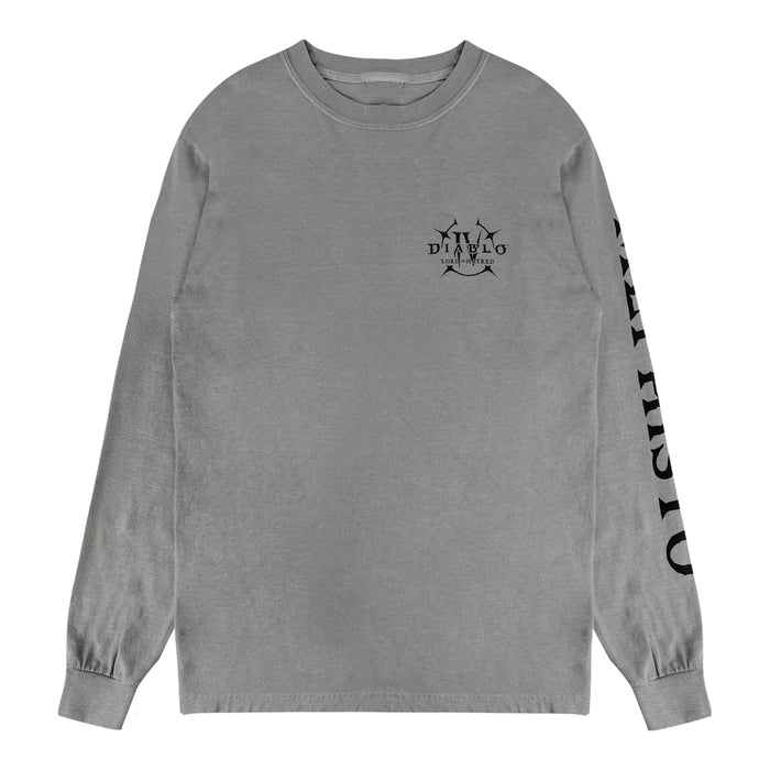 Diablo IV: Lord of Hatred Mephisto Sigil Long Sleeve Grey T-Shirt - Front View